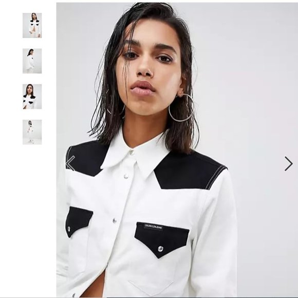 calvin klein jeans western denim shirt jacket NWT - Picture 1 of 5